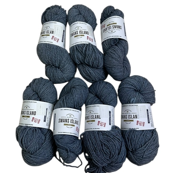 SWANS ISLAND YARN - 7 Skeins Worsted Rambouillet Wool & Alpaca Frost AAW145 Gray - Picture 4 of 6